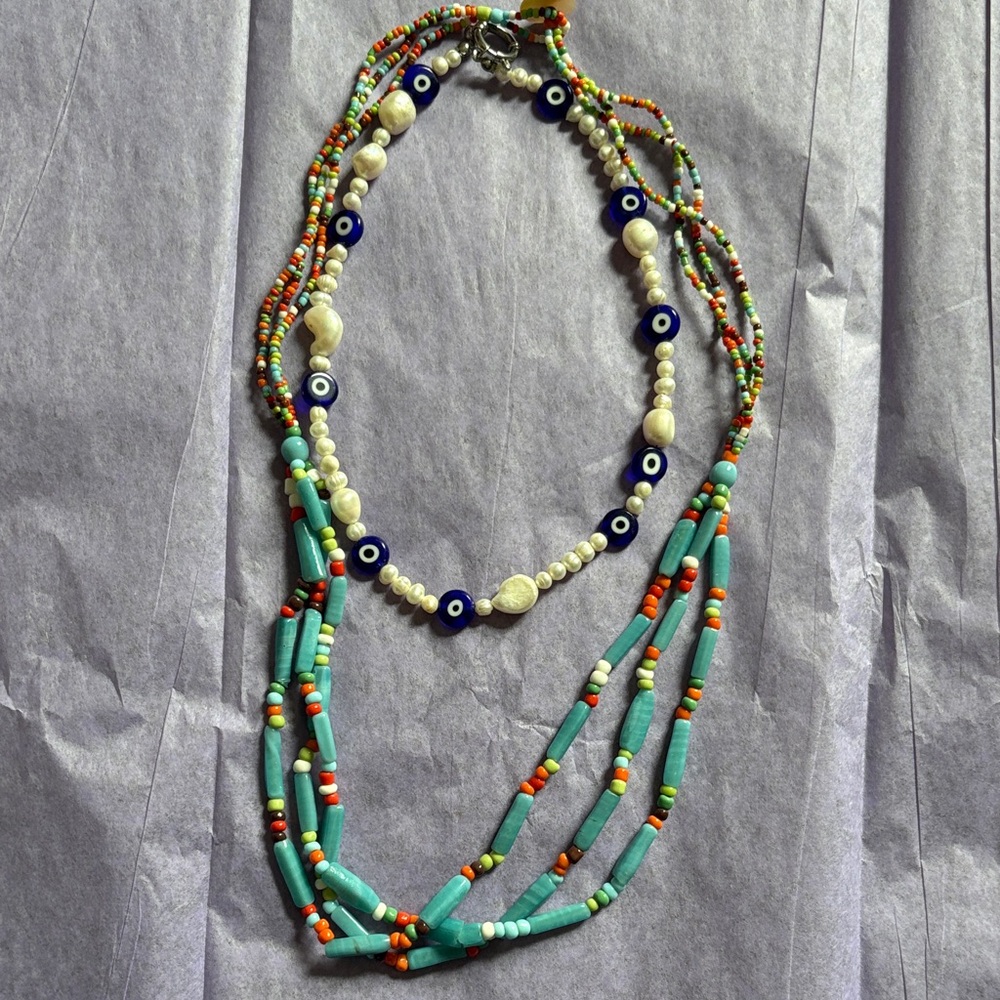 Multicolor Glass Beaded Necklaces